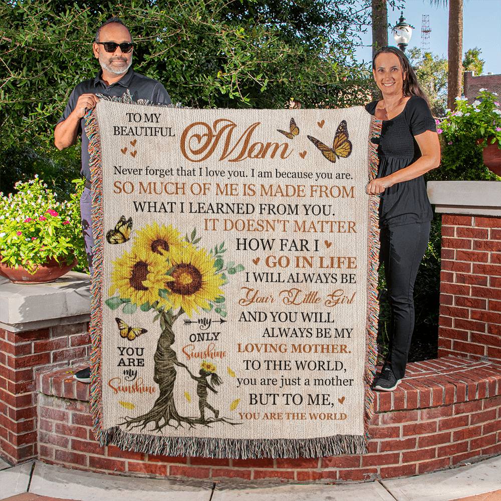 To My Beautiful Mom - Heirloom Woven Blanket