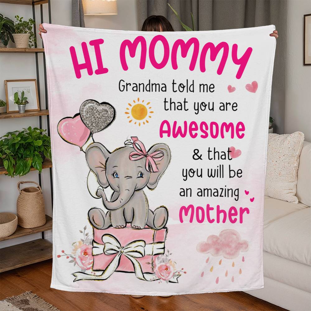 Mom To Be, First Time Mom's, Baby Shower, Mother's Day Gift- Jersey Fleece Blanket