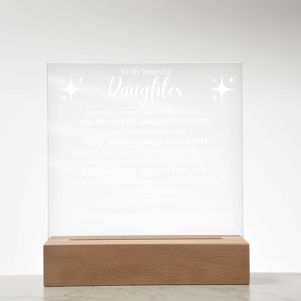 To My Beautiful Daughter - Forever loved - Acrylic Light Display π