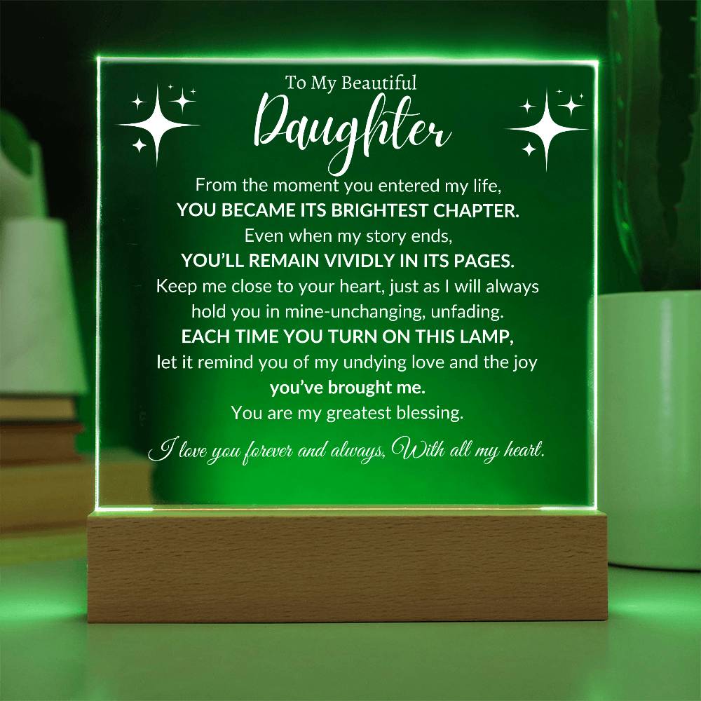 To My Beautiful Daughter - Forever loved - Acrylic Light Display π