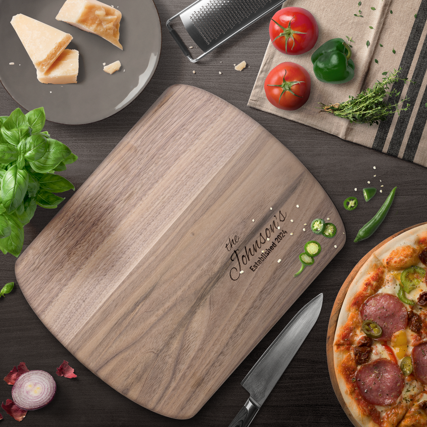 Personalized Family Name Wooden Cutting Board