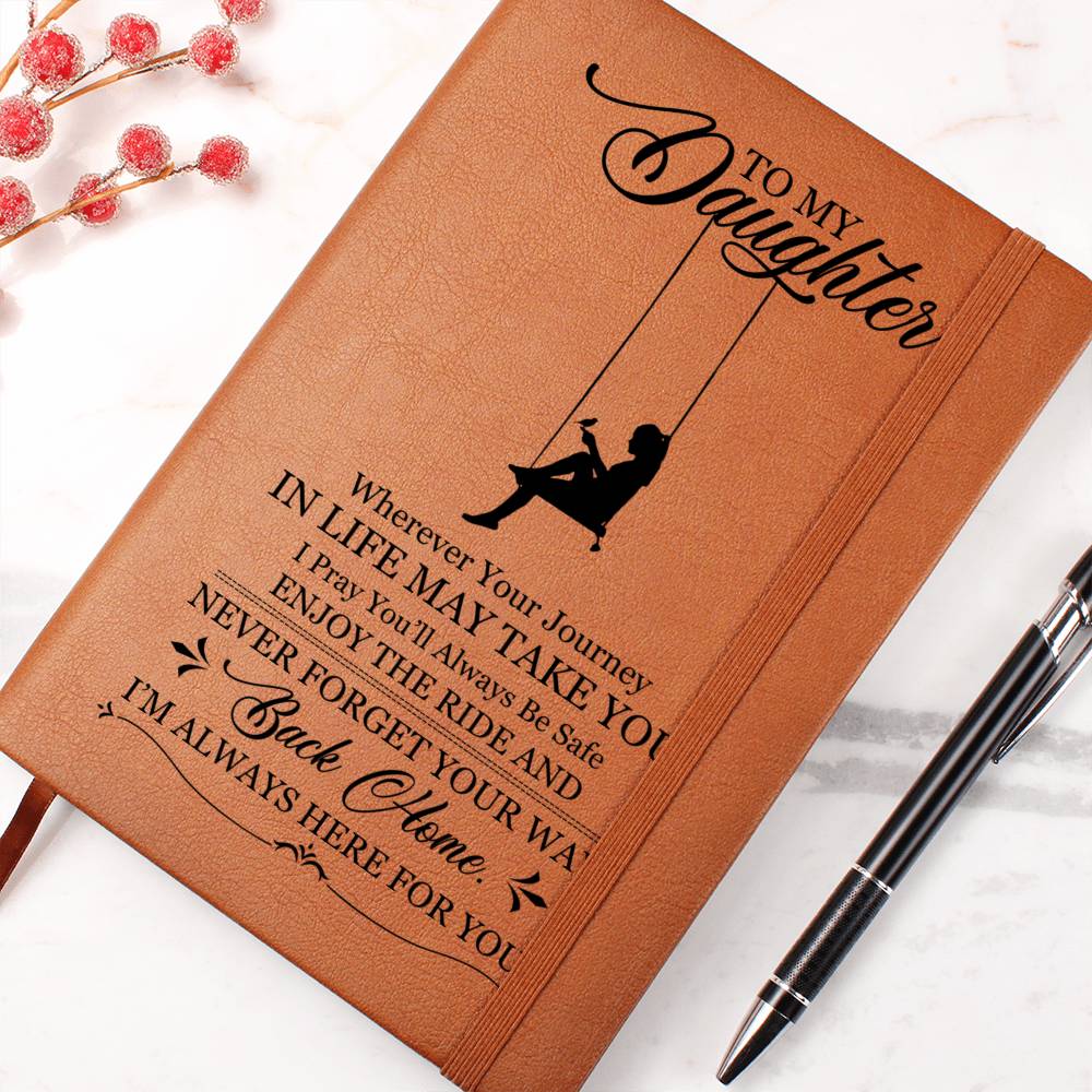 To My Daughter Gifts, Vegan Leather Ruled Notebook Journal, 100 Sheets, A5 Size Book