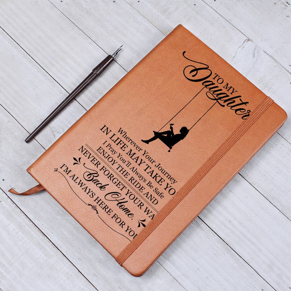 To My Daughter Gifts, Vegan Leather Ruled Notebook Journal, 100 Sheets, A5 Size Book