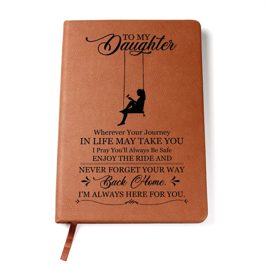 To My Daughter Gifts, Vegan Leather Ruled Notebook Journal, 100 Sheets, A5 Size Book