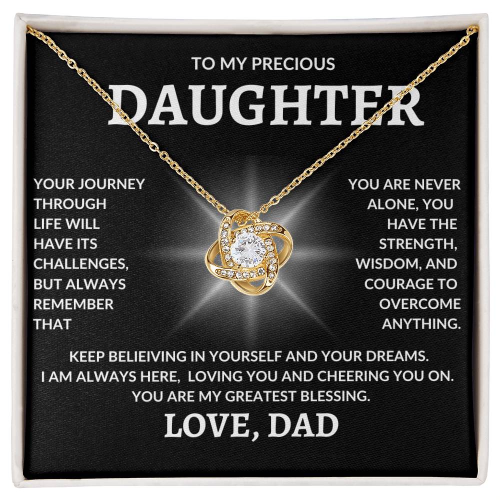 To Precious My Daughter | Love Dad | Love Knot Necklace