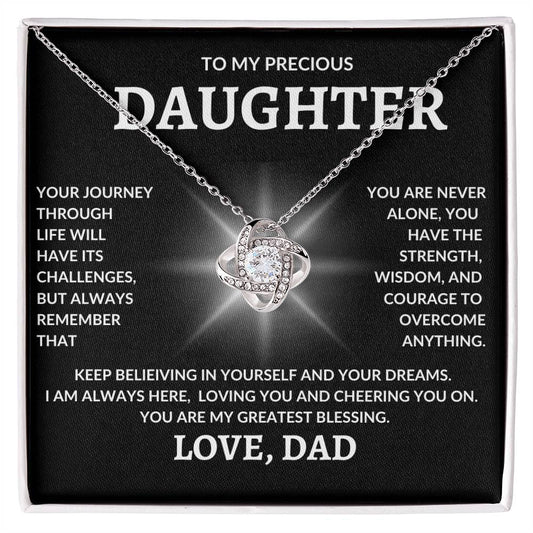 To Precious My Daughter | Love Dad | Love Knot Necklace