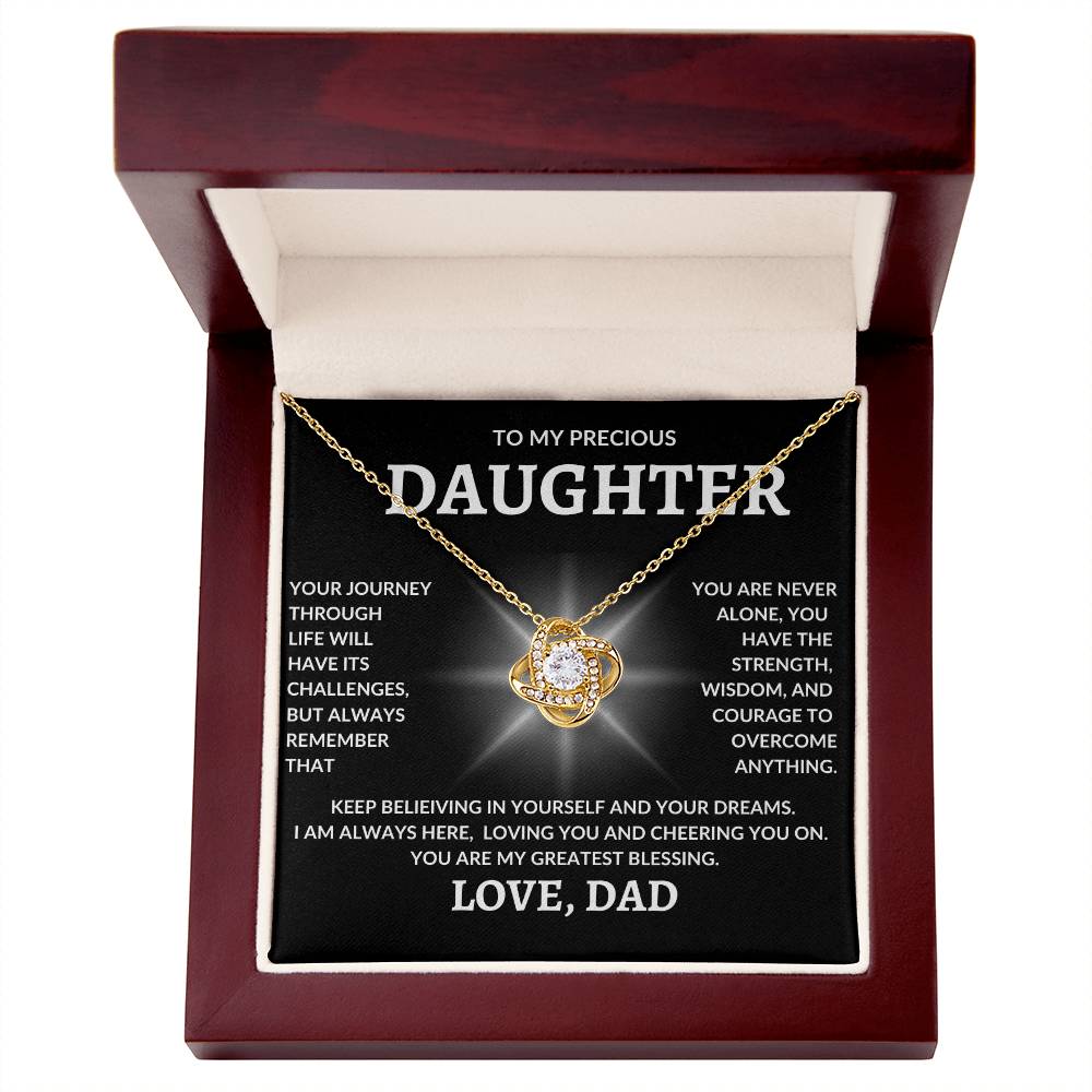 To Precious My Daughter | Love Dad | Love Knot Necklace