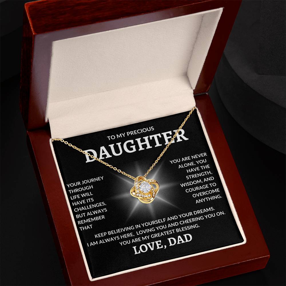 To Precious My Daughter | Love Dad | Love Knot Necklace