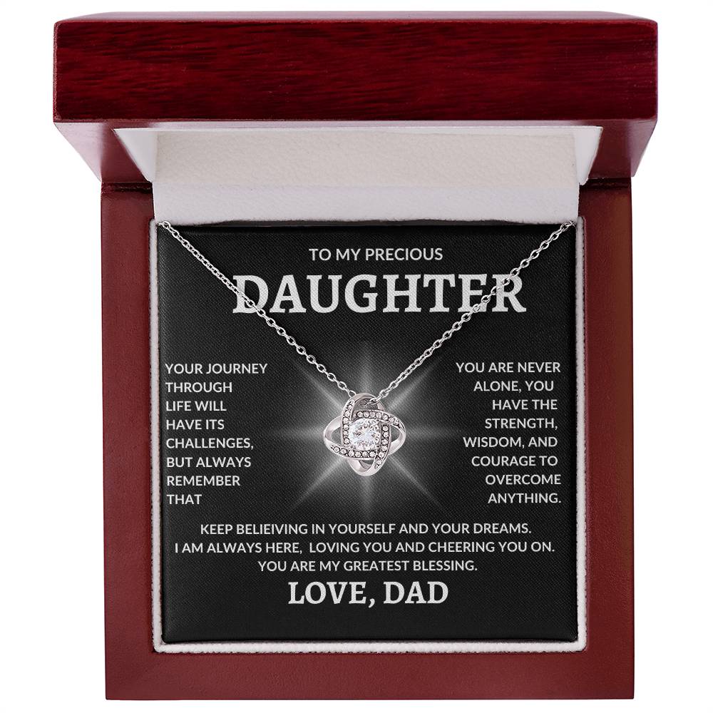 To Precious My Daughter | Love Dad | Love Knot Necklace