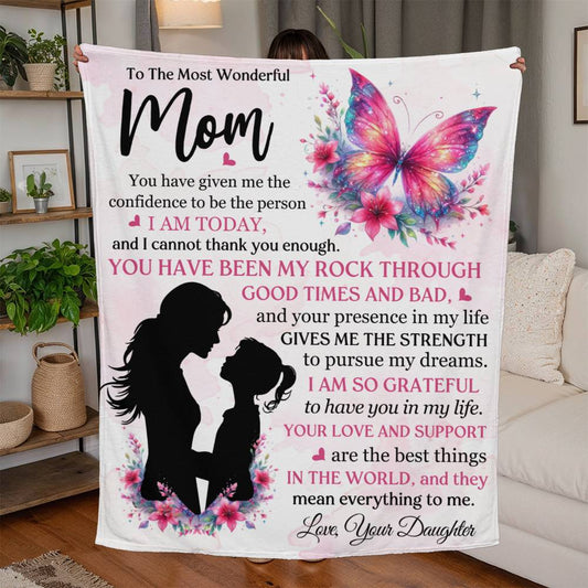 To My Wonderful Mom - Jersey Fleece Blanket