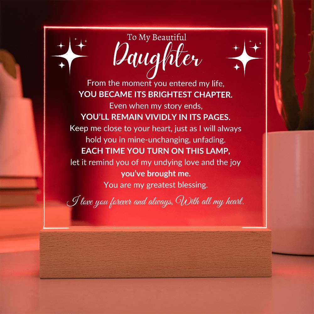 To My Beautiful Daughter - Forever loved - Acrylic Light Display 💗