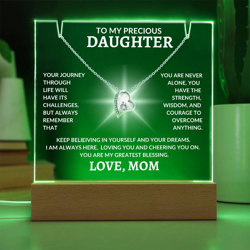 To My Precious Daughter Love, Mom | Keepsake Acrylic Bundle