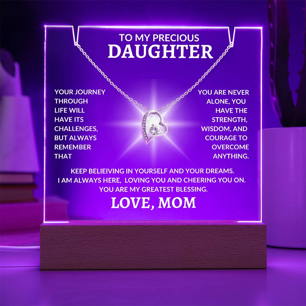 To My Precious Daughter Love, Mom | Keepsake Acrylic Bundle