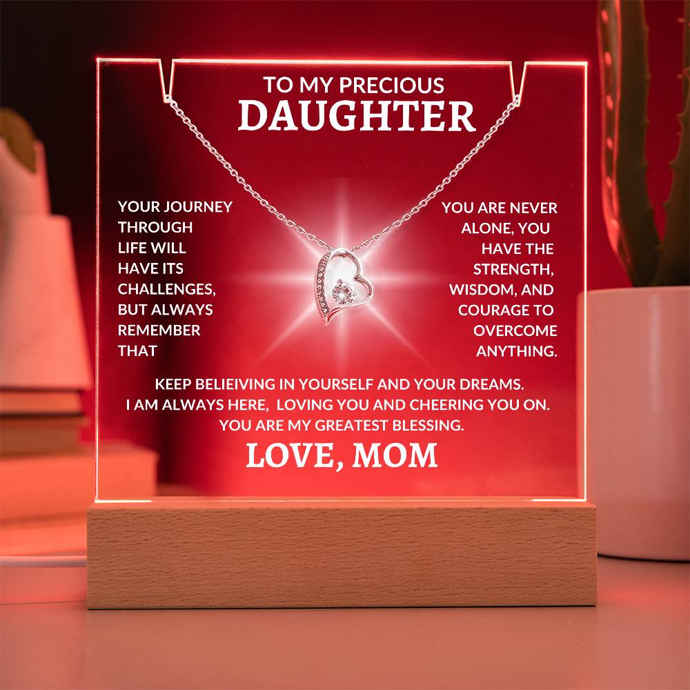 To My Precious Daughter Love, Mom | Keepsake Acrylic Bundle