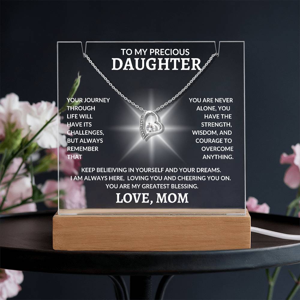 To My Precious Daughter Love, Mom | Keepsake Acrylic Bundle