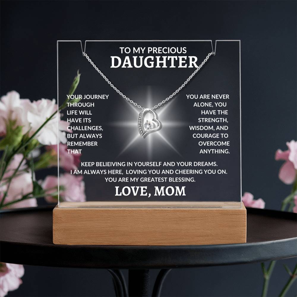 To My Precious Daughter Love, Mom | Keepsake Acrylic Bundle