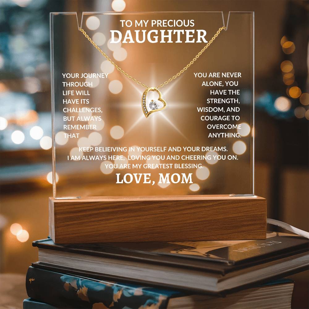 To My Precious Daughter Love, Mom | Keepsake Acrylic Bundle