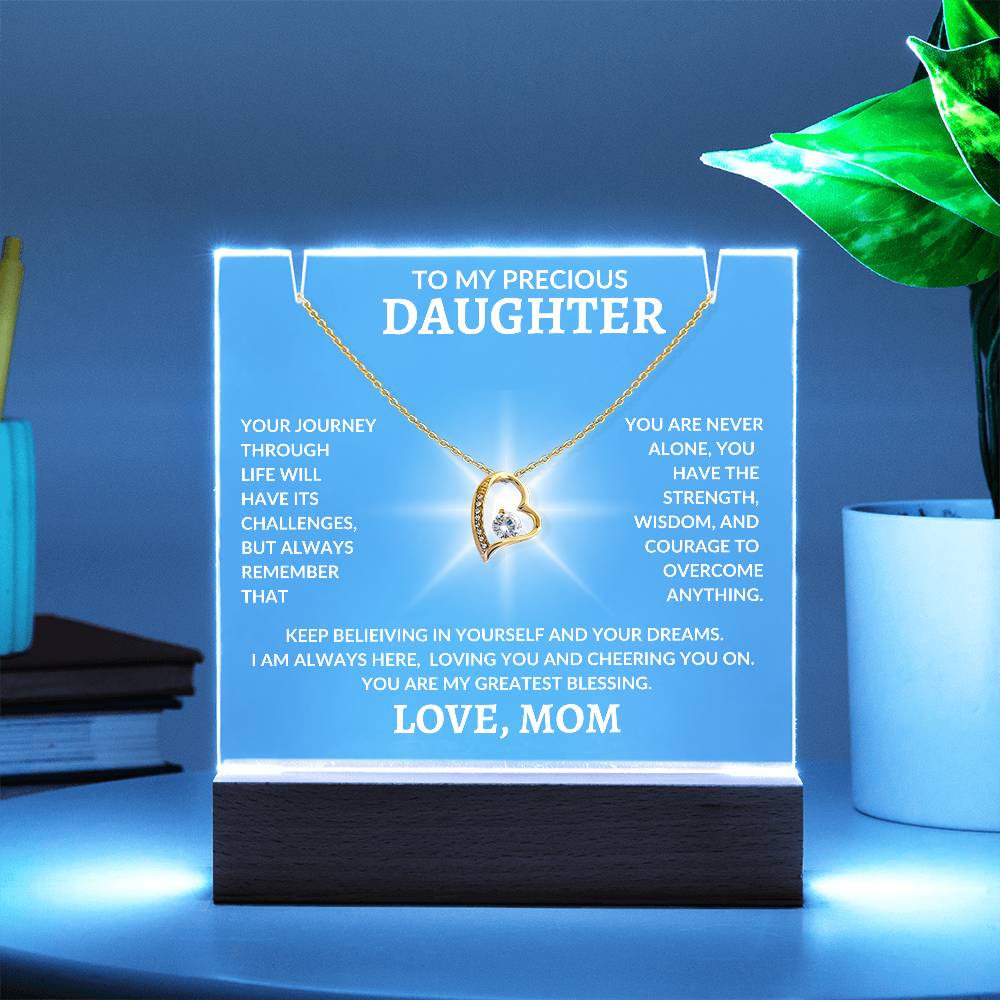 To My Precious Daughter Love, Mom | Keepsake Acrylic Bundle